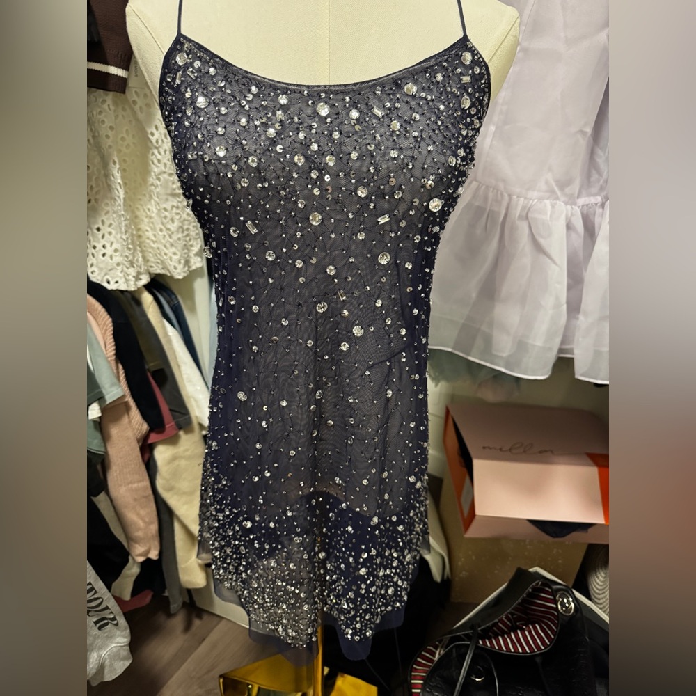 Free people navy slip dress